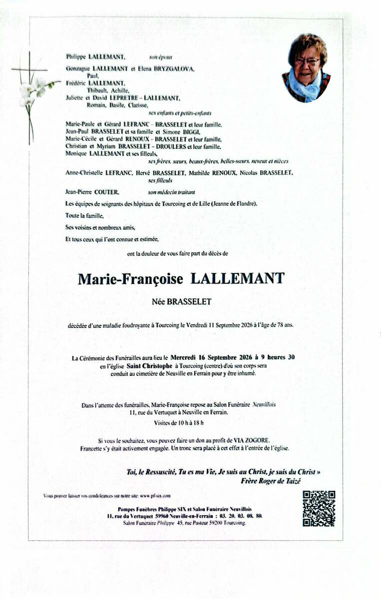 deces de la maman de Fred LALLEMANT