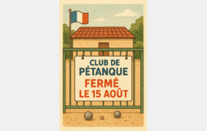 Fermeture du club jour férié 